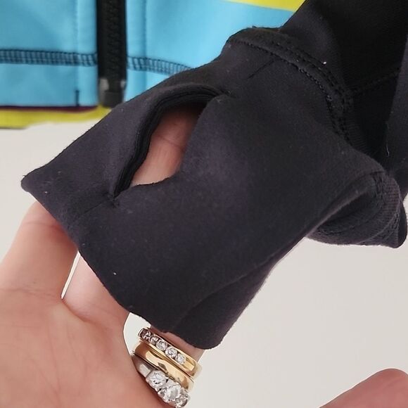 Lululemon Forme Black Colorful Stripes Logo Athletic Running Jacket 6 - Picture 4 of 7